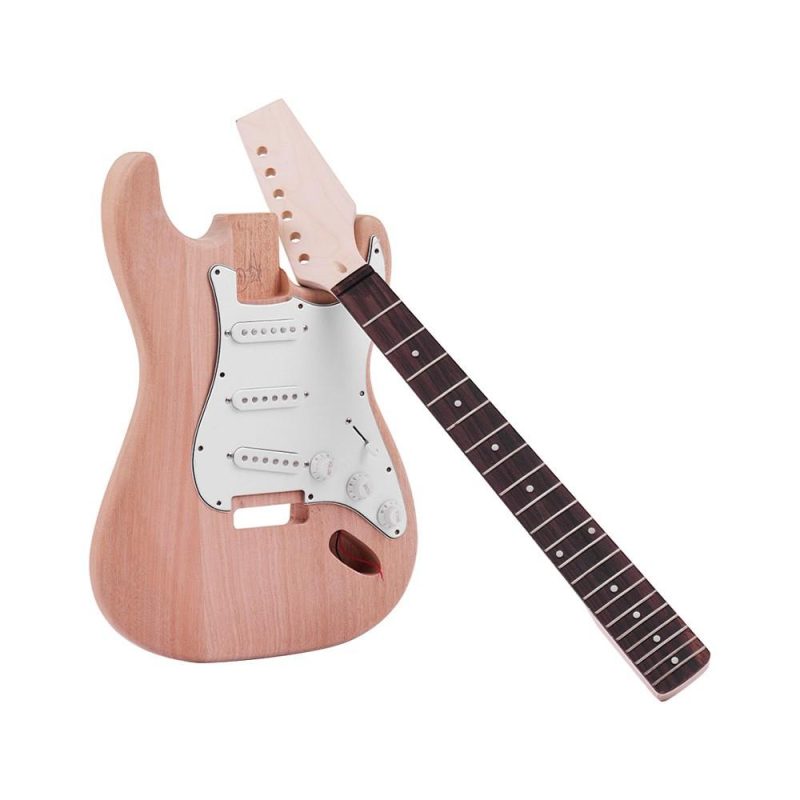 Strings and Accessories |   Unfinished DIY Electric Guitar Kit Guitar Barrel Blank Wooden Guitar Body Natural Wood Musical Instruments Natural Wood