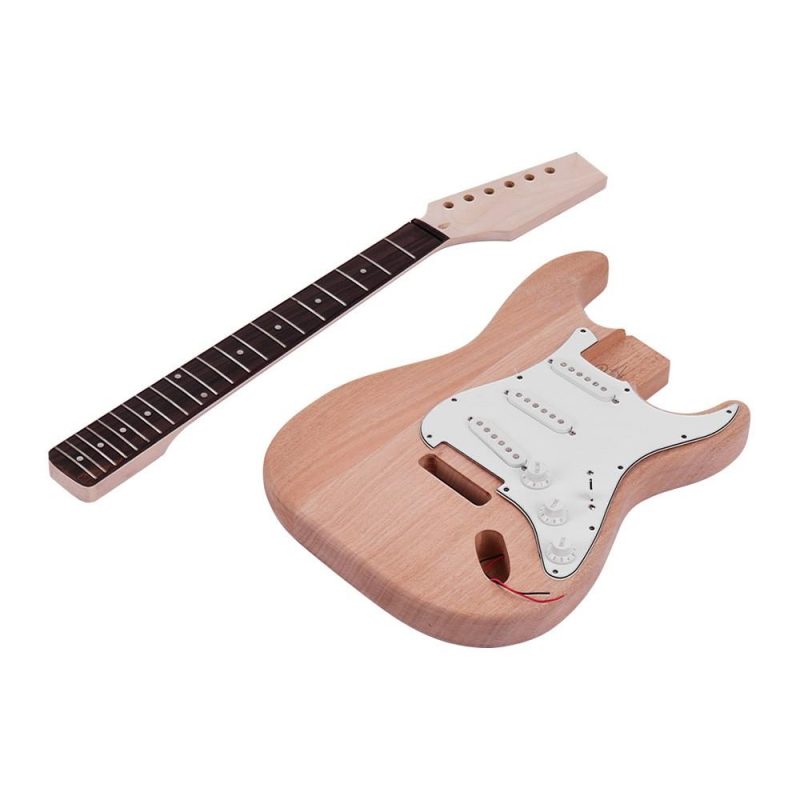 Strings and Accessories |   Unfinished DIY Electric Guitar Kit Guitar Barrel Blank Wooden Guitar Body Natural Wood Musical Instruments Natural Wood