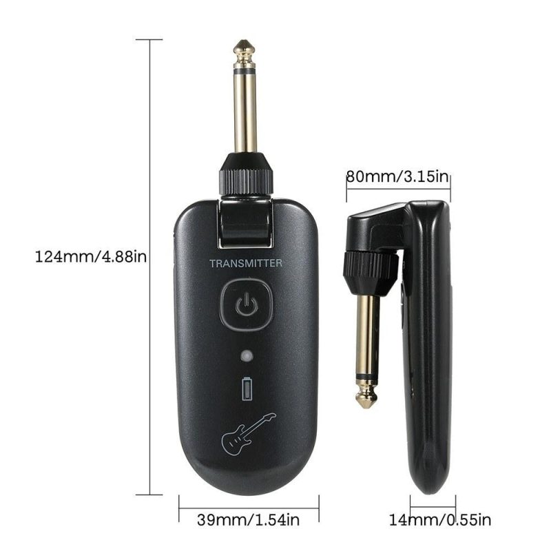 Strings and Accessories |   W3 Portable UHF Wireless Guitar Transmitter and Receiver Set Black Musical Instruments Black