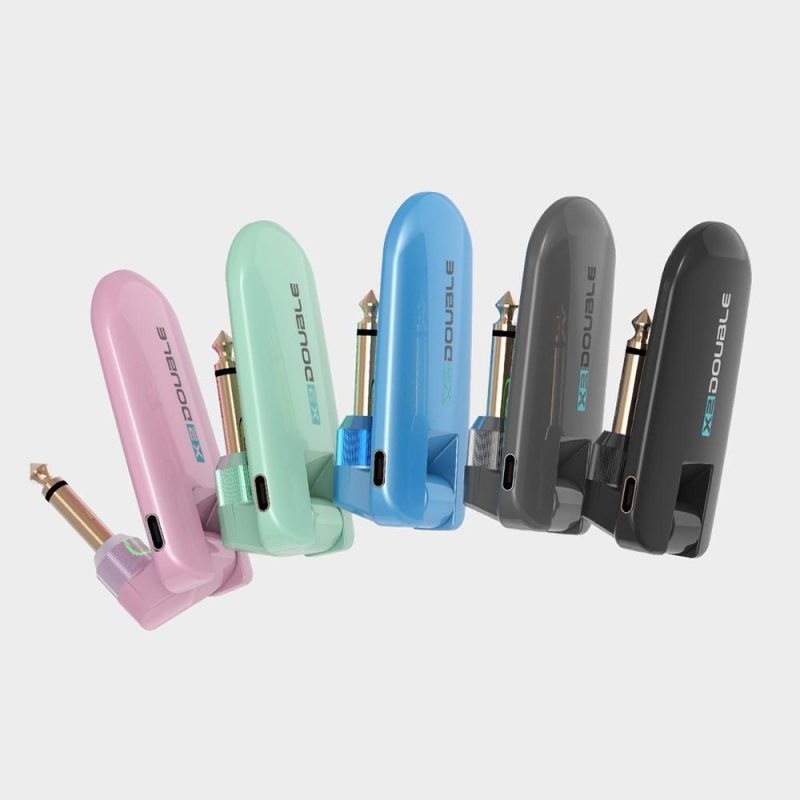 Strings and Accessories |   W3 Portable UHF Wireless Guitar Transmitter and Receiver Set Blue Musical Instruments Blue