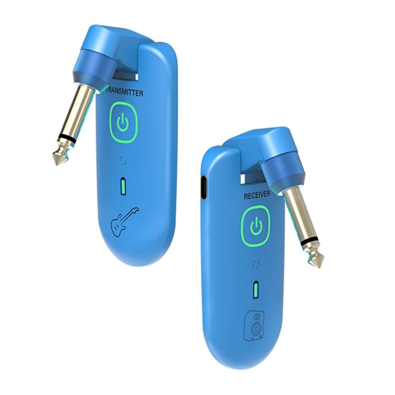 Strings and Accessories |   W3 Portable UHF Wireless Guitar Transmitter and Receiver Set Blue Musical Instruments Blue