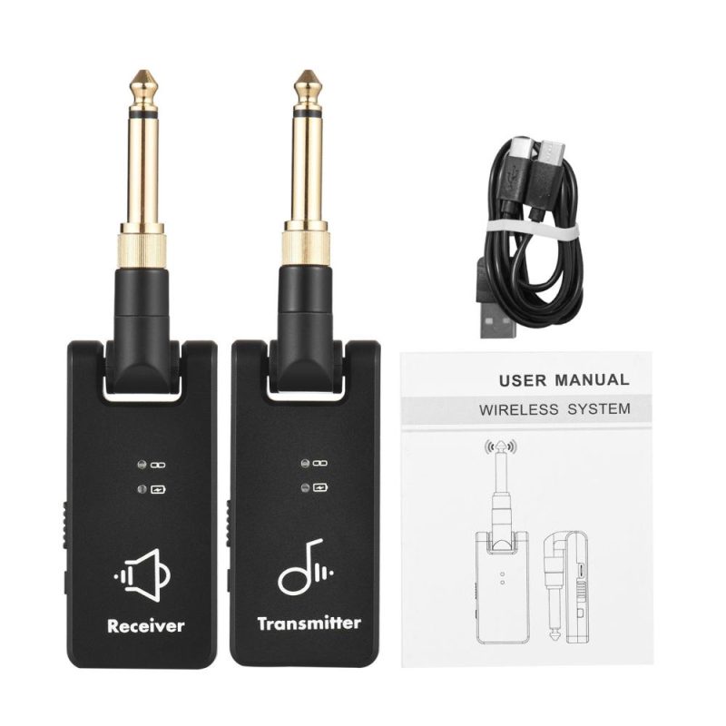 Strings and Accessories |   WP-8 Wireless Transmission System 2.4G Rechargeable Electric Guitar Receiver & Transmitter Black Musical Instruments Black