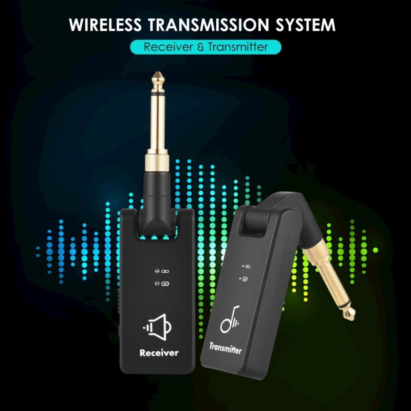 Strings and Accessories |   WP-8 Wireless Transmission System 2.4G Rechargeable Electric Guitar Receiver & Transmitter Black Musical Instruments Black