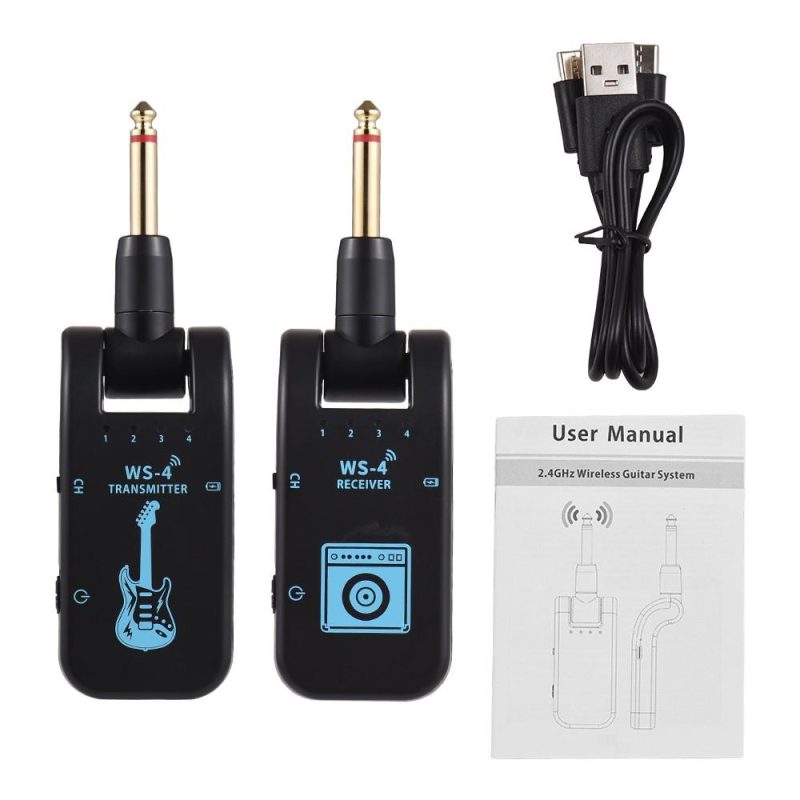 Strings and Accessories |   WS-4 2.4G Wireless Guitar System – Unleash Your Performance Black Musical Instruments Black