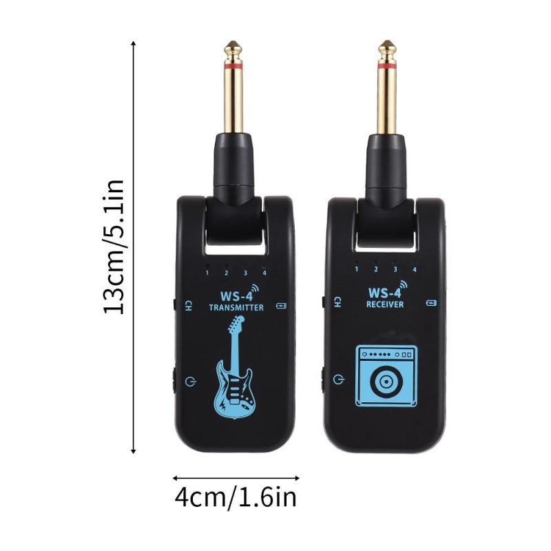 Strings and Accessories |   WS-4 2.4G Wireless Guitar System – Unleash Your Performance Black Musical Instruments Black