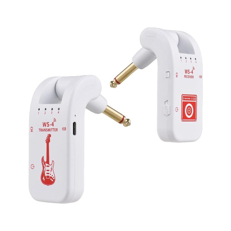 Strings and Accessories |   WS-4 2.4G Wireless Guitar System – Unleash Your Performance White Musical Instruments Strings & Accessories