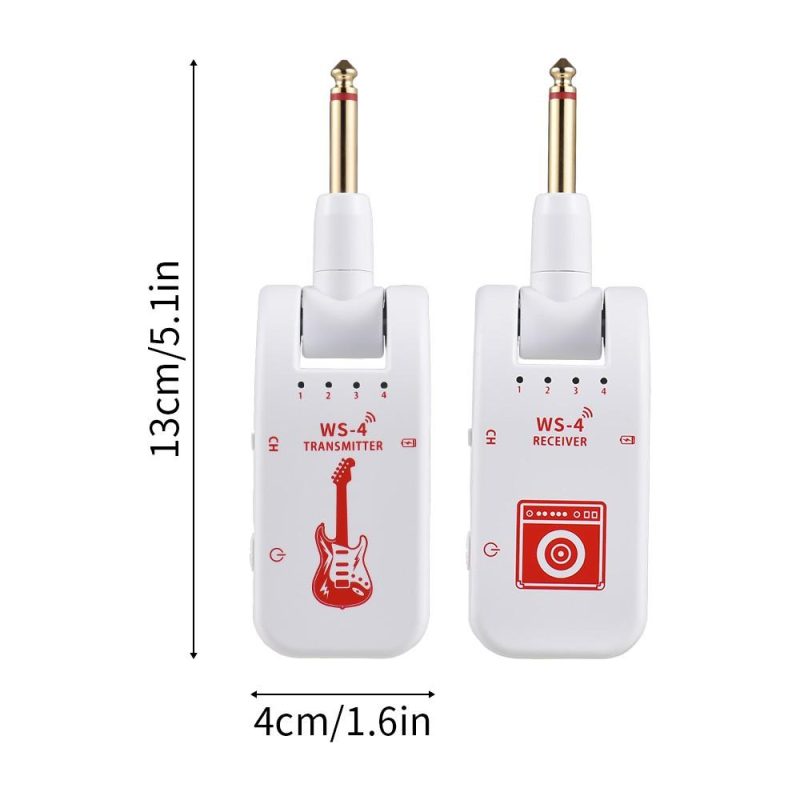 Strings and Accessories |   WS-4 2.4G Wireless Guitar System – Unleash Your Performance White Musical Instruments Strings & Accessories