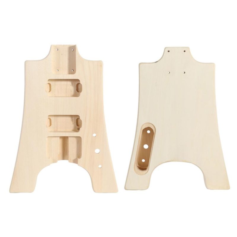 Strings and Accessories |   WT-1 DIY Unfinished Electric Guitar Kit Guitar Barrel Blank Wooden Guitar Body Natural Wood Musical Instruments Natural Wood