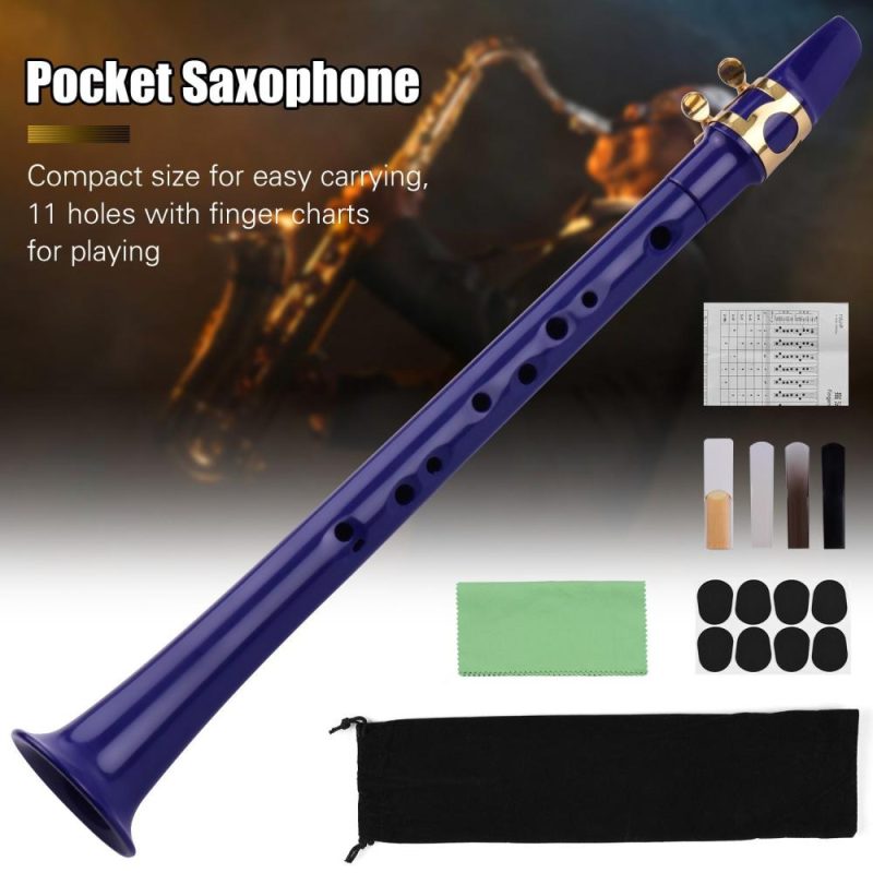 Woodwinds |   11-hole Mini Pocket Saxophone ABS Material Blue Musical Instruments Blue