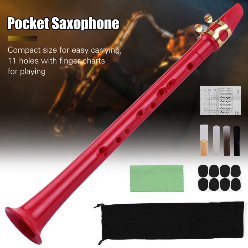 Woodwinds |   11-hole Mini Pocket Saxophone ABS Material Red Musical Instruments Red