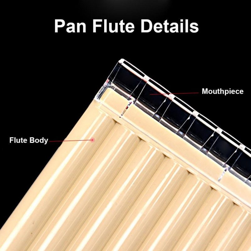 Woodwinds |   18 Pipe Pan Flute Panpipes C Key Pan Pipes with Mouthpiece for Beginners Students Black Musical Instruments Black