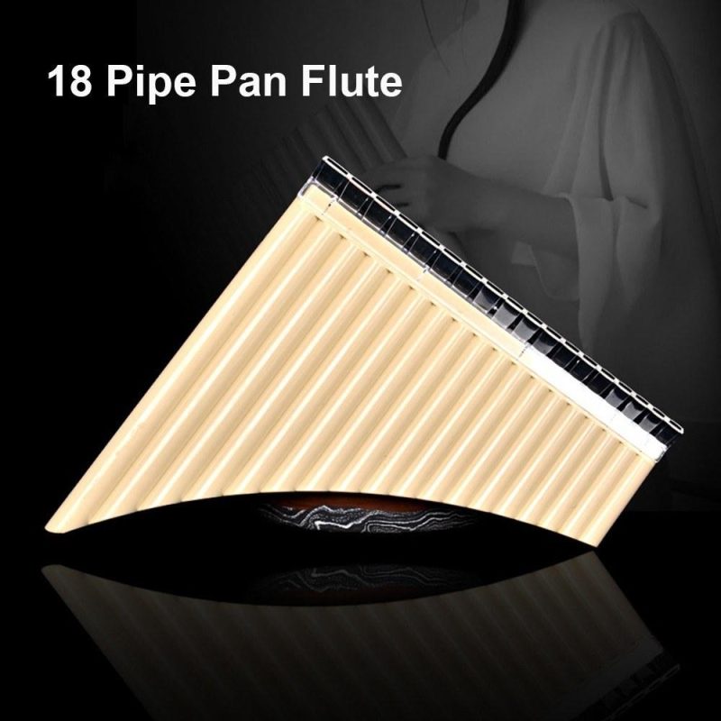 Woodwinds |   18 Pipe Pan Flute Panpipes C Key Pan Pipes with Mouthpiece for Beginners Students Black Musical Instruments Black