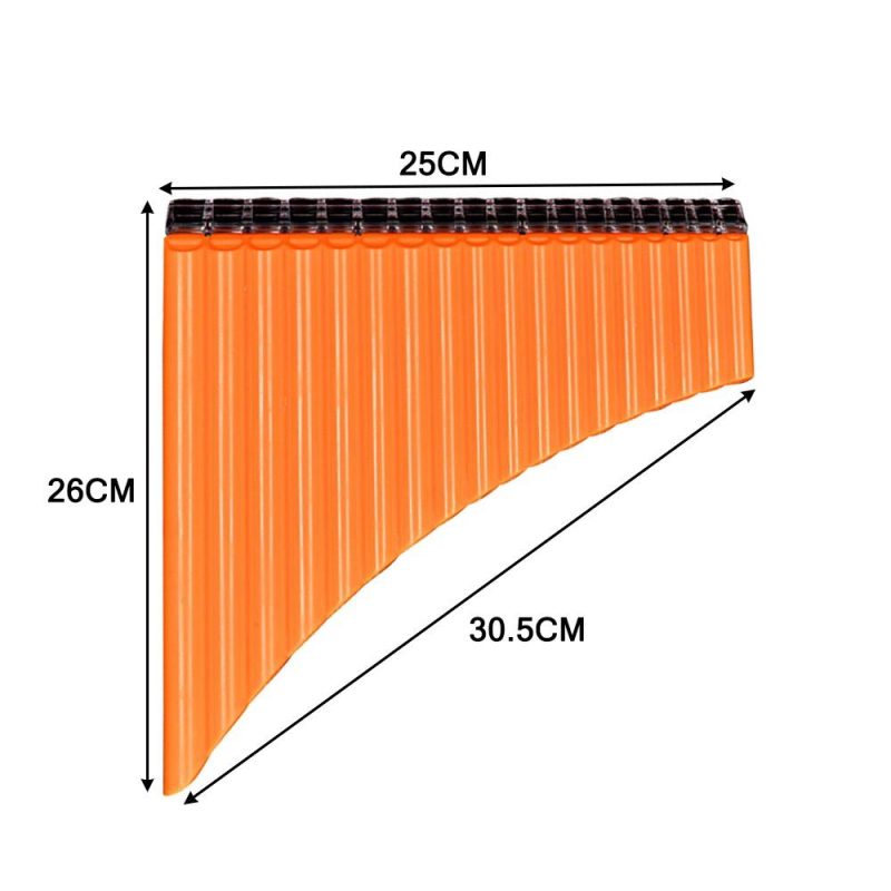 Woodwinds |   18 Pipe Pan Flute Panpipes C Key Pan Pipes with Mouthpiece for Beginners Students Orange Musical Instruments Orange