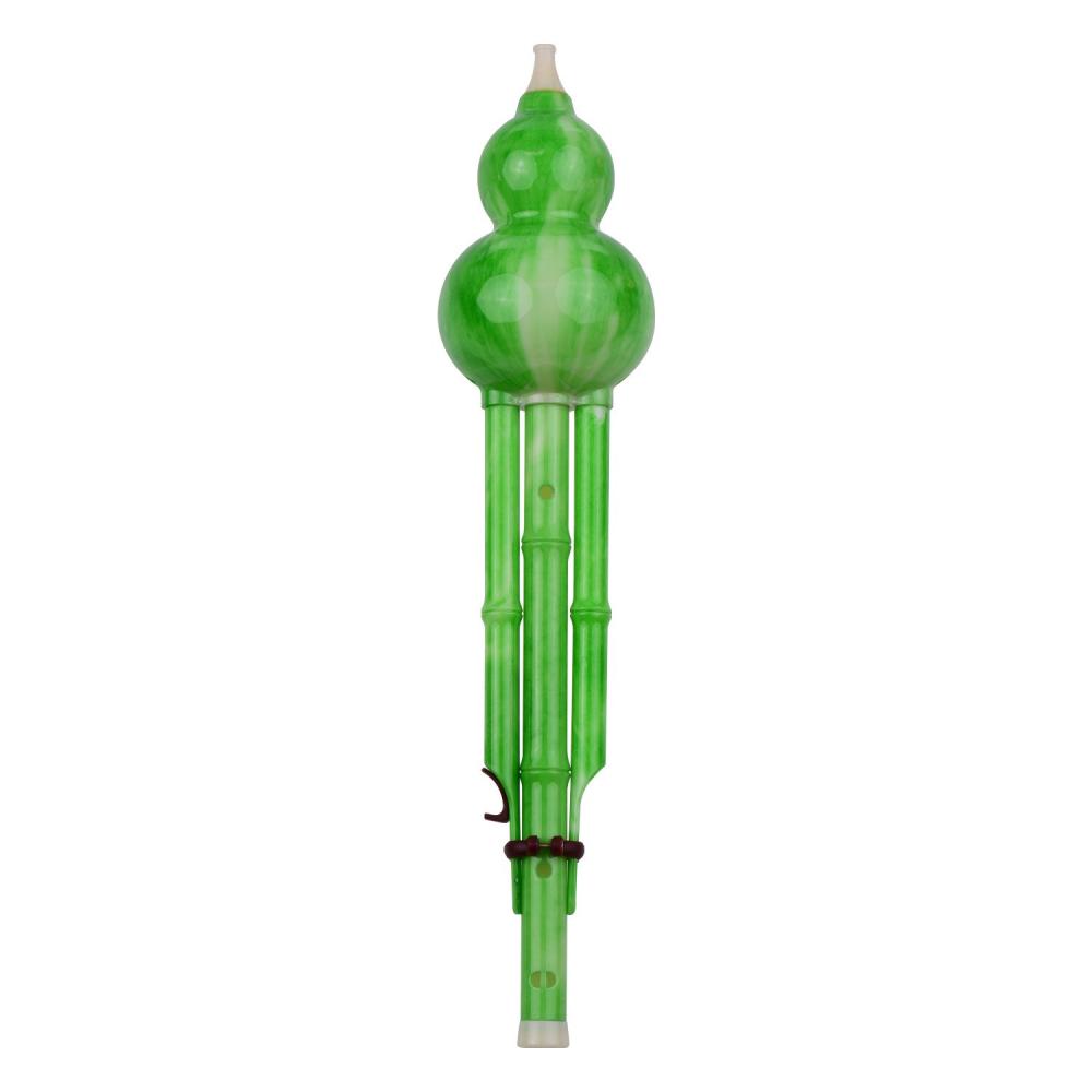 Woodwinds |   2 Tone C-Key Hulusi Gourd Cucurbit Flute Resin Pipes Chinese Traditional Instrument Green Musical Instruments Green