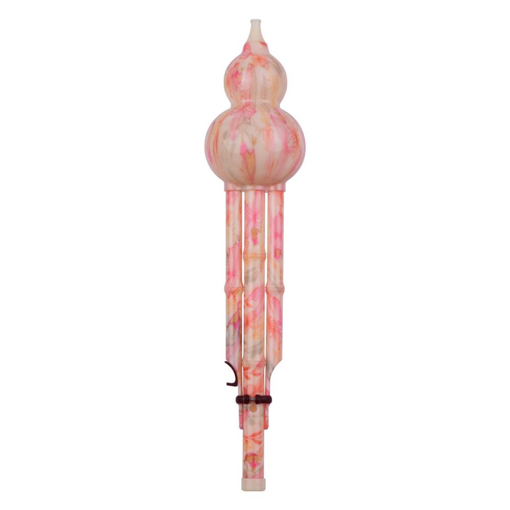 Woodwinds |   2 Tone C-Key Hulusi Gourd Cucurbit Flute Resin Pipes Chinese Traditional Instrument Pink Musical Instruments Pink