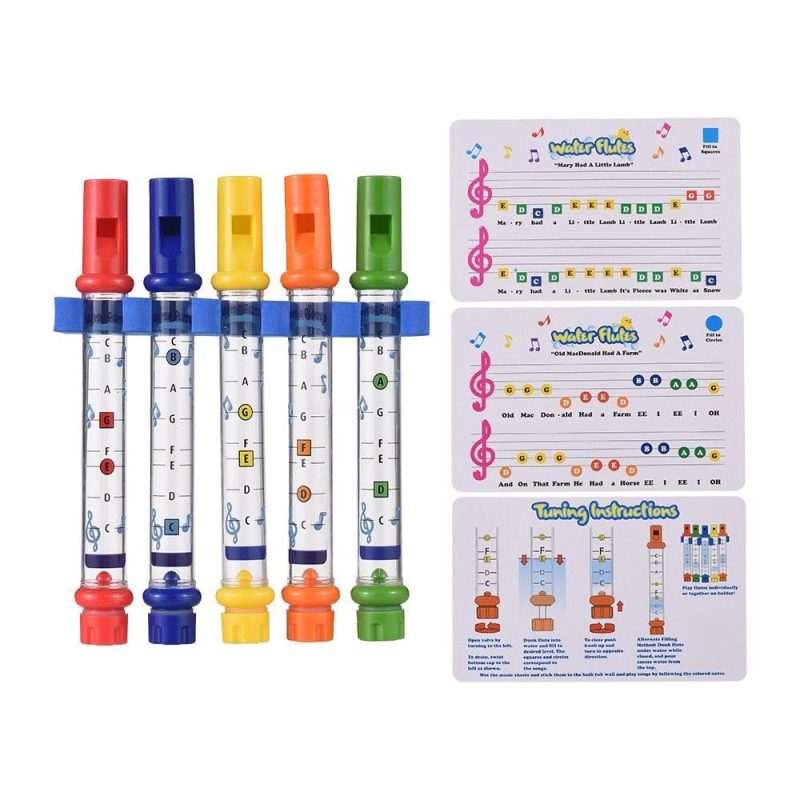 Woodwinds |   5-Piece Water Flute Set: Bath Time Fun & Musical Education Colorful Musical Instruments Colorful