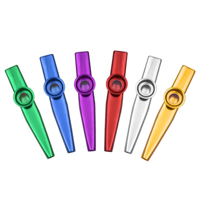 Woodwinds |   6pcs Aluminum Alloy Kazoo Musical Instrument for Child Adult Beginner Multicolour Musical Instruments Multicolour