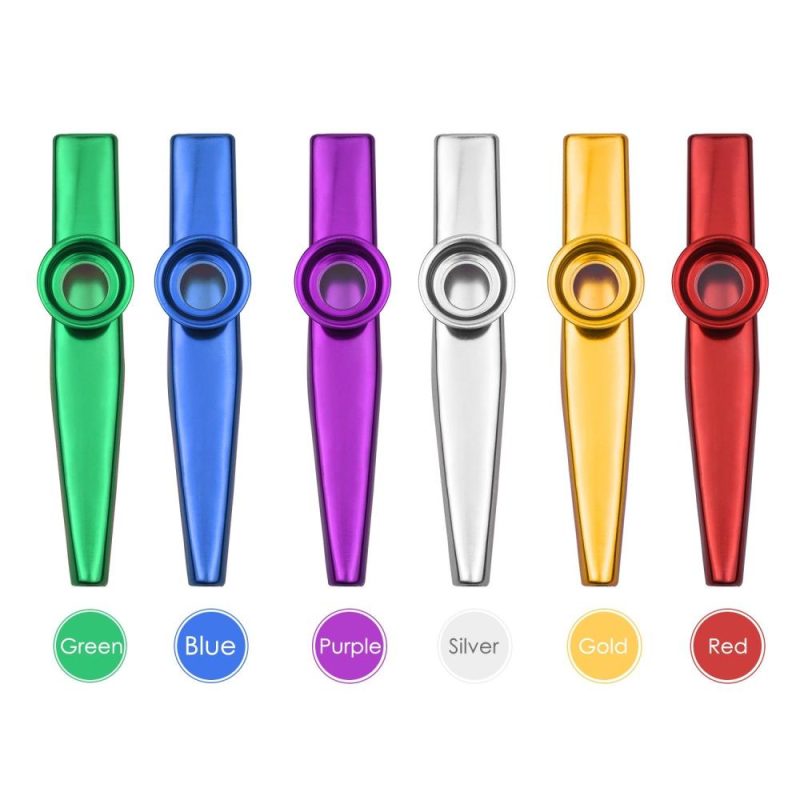 Woodwinds |   6pcs Aluminum Alloy Kazoo Musical Instrument for Child Adult Beginner Multicolour Musical Instruments Multicolour