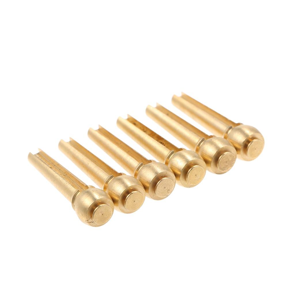 Woodwinds |   6pcs Metal Acoustic Guitar Bridge Pins Brass Guitar Strings Fixed Cone String Pins String Nails Gold Musical Instruments Gold