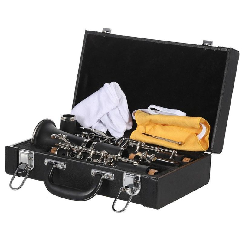 Woodwinds |   ABS Bb Clarinet: 17 Key Cupronickel Plated Nickel with Accessories Black Musical Instruments Black