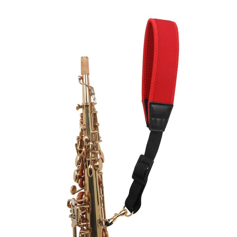 Woodwinds |   Adjustable Saxophone Neck Strap Nylon Sax Strap Metal Hook for Tenor/ Soprano/ Alto Saxophones Clarinet Red Musical Instruments Red