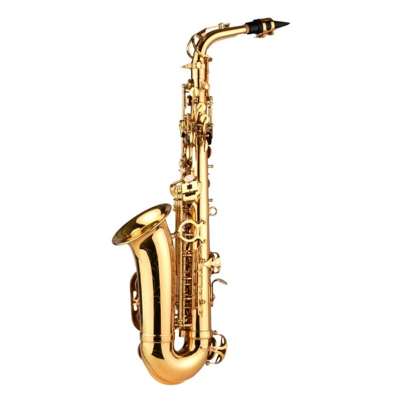 Woodwinds |   AS100 Eb Alto Saxophone Brass Lacquered Alto Sax Wind Instrument Gold Musical Instruments Gold