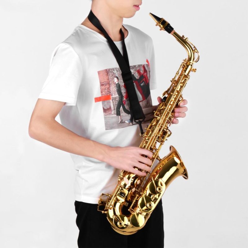 Woodwinds |   AS100 Eb Alto Saxophone Brass Lacquered Alto Sax Wind Instrument Gold Musical Instruments Gold