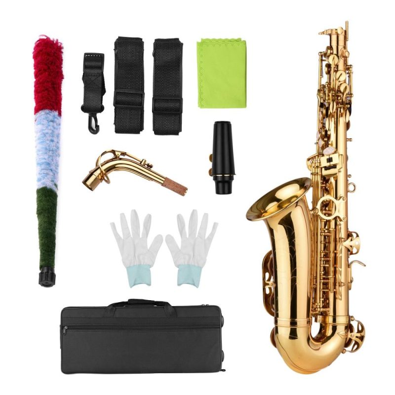 Woodwinds |   AS100 Eb Alto Saxophone Brass Lacquered Alto Sax Wind Instrument Gold Musical Instruments Gold