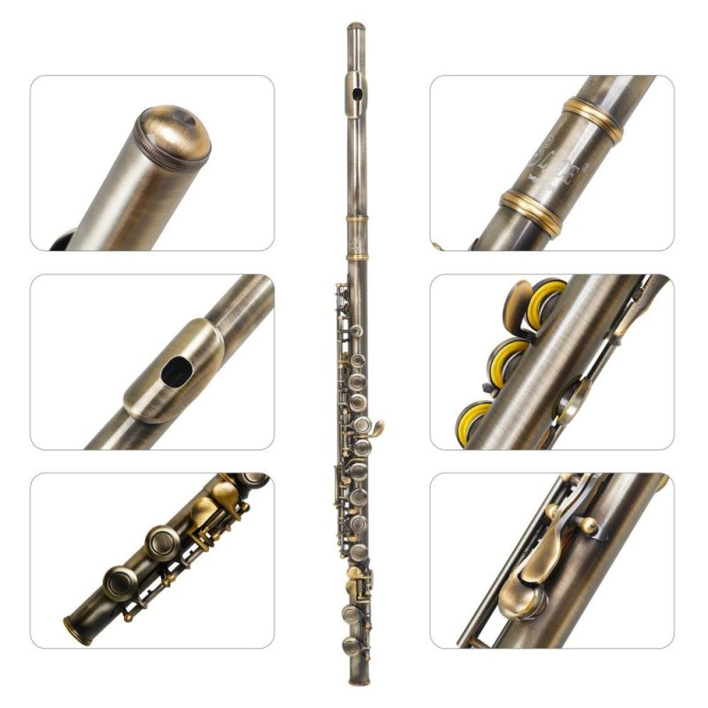 Woodwinds |   C-key 16-Hole Flute Set Closed Hole C Flute for Beginner Music Lover Green Musical Instruments Green