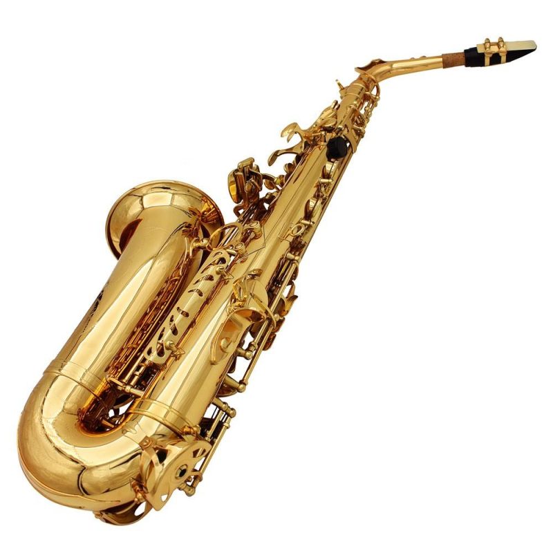 Woodwinds |   Deluxe Eb Alto Saxophone: Brass, Carved Pattern, Complete Set Golden Musical Instruments Golden