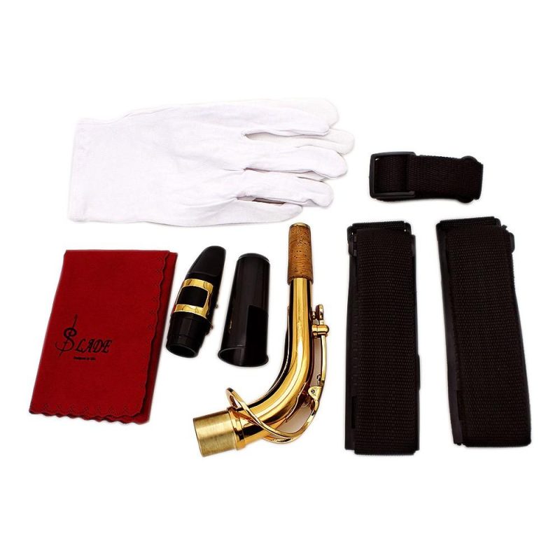 Woodwinds |   Deluxe Eb Alto Saxophone: Brass, Carved Pattern, Complete Set Golden Musical Instruments Golden