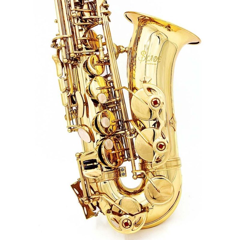 Woodwinds |   Deluxe Eb Alto Saxophone: Brass, Carved Pattern, Complete Set Golden Musical Instruments Golden