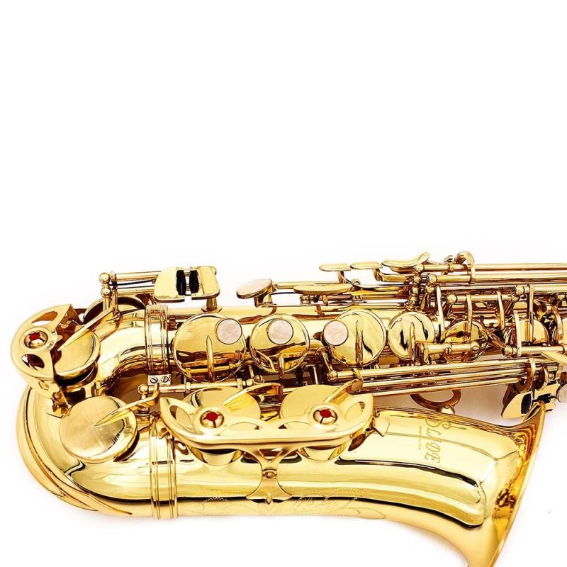 Woodwinds |   Deluxe Eb Alto Saxophone: Brass, Carved Pattern, Complete Set Golden Musical Instruments Golden