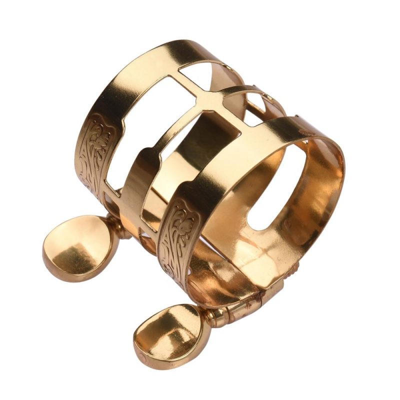 Woodwinds |   Double Screw Adjustment Saxophone Ligature Compact Durable Sax Ligature for Alto Saxophone Gold Musical Instruments Gold