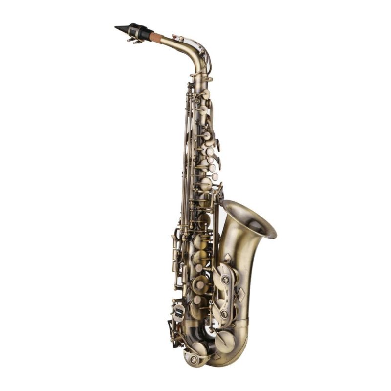 Woodwinds |   E-flat Alto Saxophone Vintage Style Eb Alto Sax Woodwind Instrument Gold Musical Instruments Gold