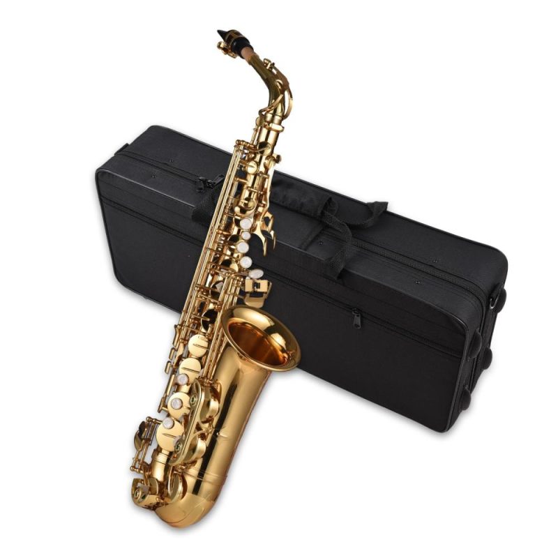 Woodwinds |   Eb Alto Saxophone Brass Lacquered Alto Sax Gold Musical Instruments Gold