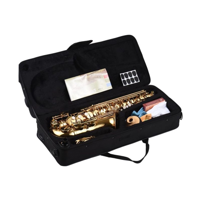 Woodwinds |   Eb Alto Saxophone Brass Lacquered Alto Sax Gold Musical Instruments Gold