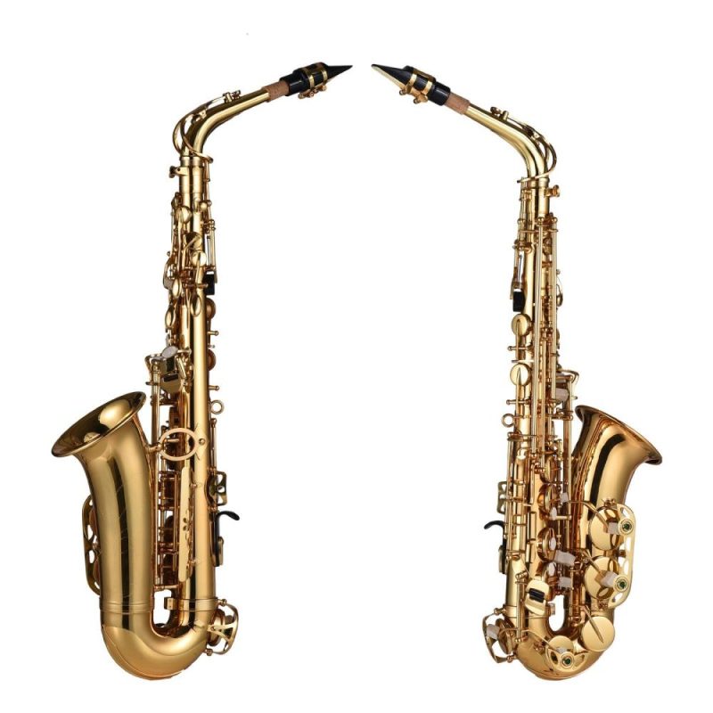 Woodwinds |   Eb Alto Saxophone Brass Lacquered Alto Sax Gold Musical Instruments Gold