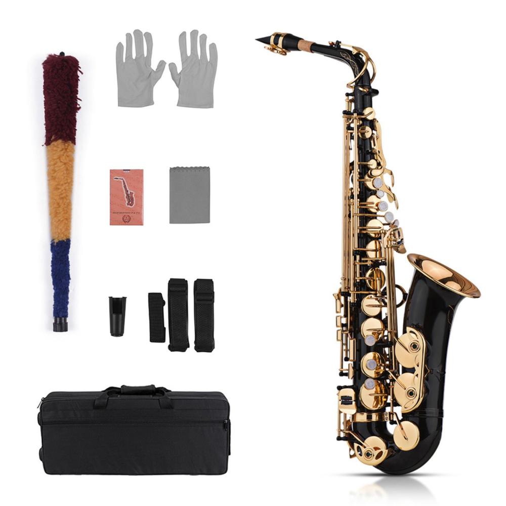 Woodwinds |   Eb Alto Saxophone Sax Brass Lacquered Gold 82Z Key Type Gold + Black Musical Instruments Gold & Black