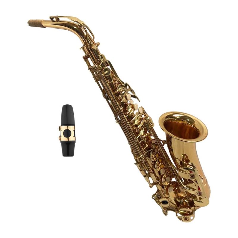 Woodwinds |   Golden Eb Alto Saxophone Sax Brass Body White Shell Keys Woodwind Instrument Golden Musical Instruments Golden