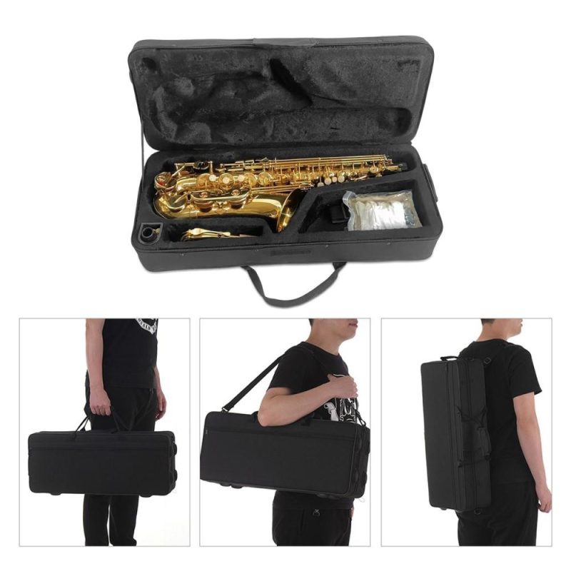 Woodwinds |   Golden Eb Alto Saxophone Sax Brass Body White Shell Keys Woodwind Instrument Golden Musical Instruments Golden