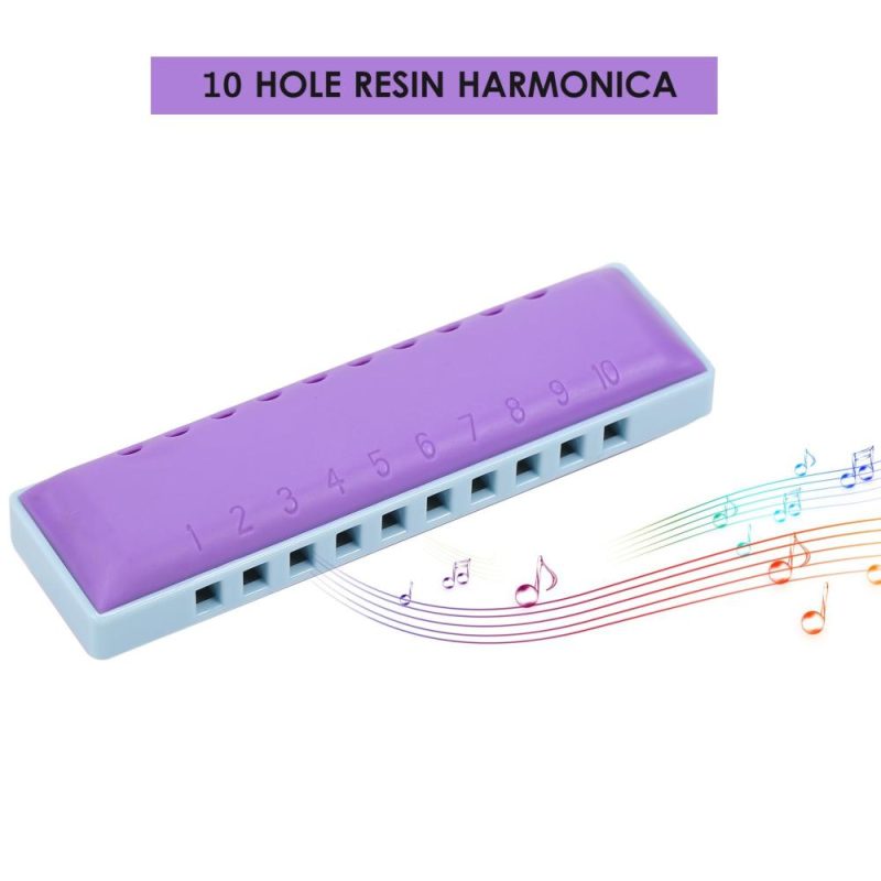 Woodwinds |   Harmonica Diatonic Blues Harmonica  10 Holes Blues Harp Mouth Organ Harmonica Purple Musical Instruments Purple