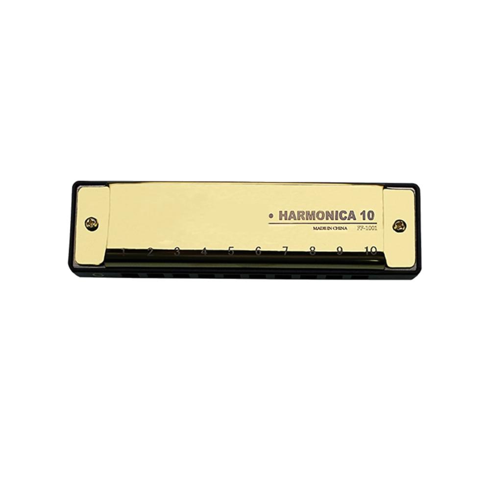 Woodwinds |   Harmonica Diatonic Blues Harmonica Key of C, 10 Holes 20 Tones Blues Harp Mouth Organ Harmonica Gold Musical Instruments Gold