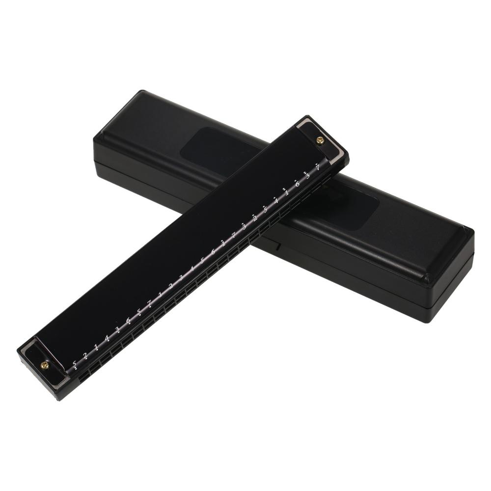 Woodwinds |   Harmonica Professional Harp Armonica Key of C 24 Hole Polyphony Diatonic Mouth Organ with Case Black Musical Instruments Black