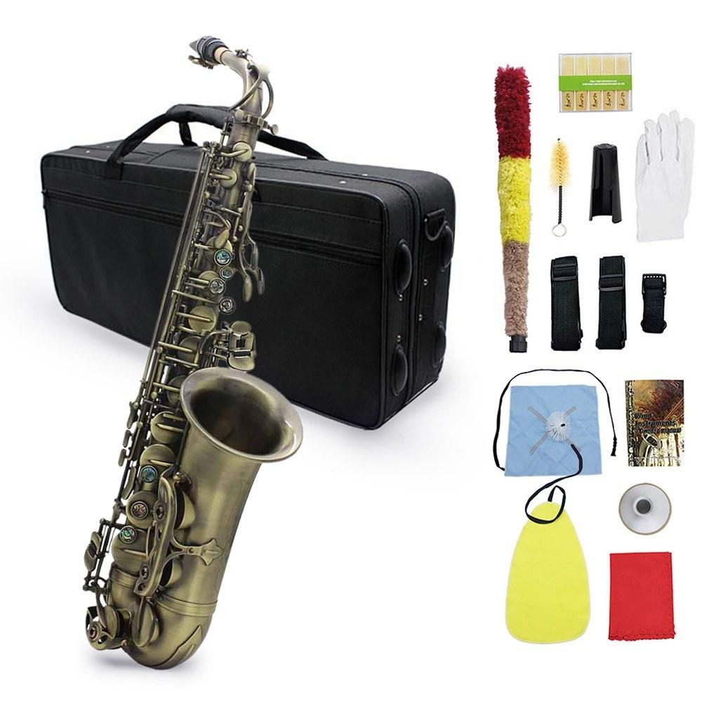 Woodwinds |   High Grade Antique Finish Bend Eb E-flat Alto Saxophone Sax Browm Musical Instruments Browm