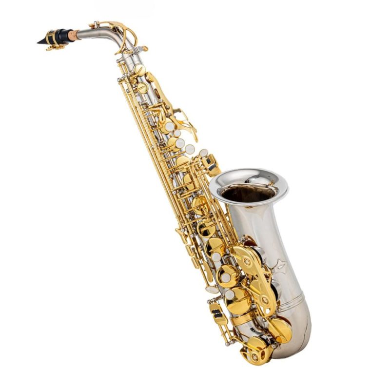 Woodwinds |   High-Quality Brass Eb Alto Saxophone E Flat Sax 802 Key Type Silver Musical Instruments Silver