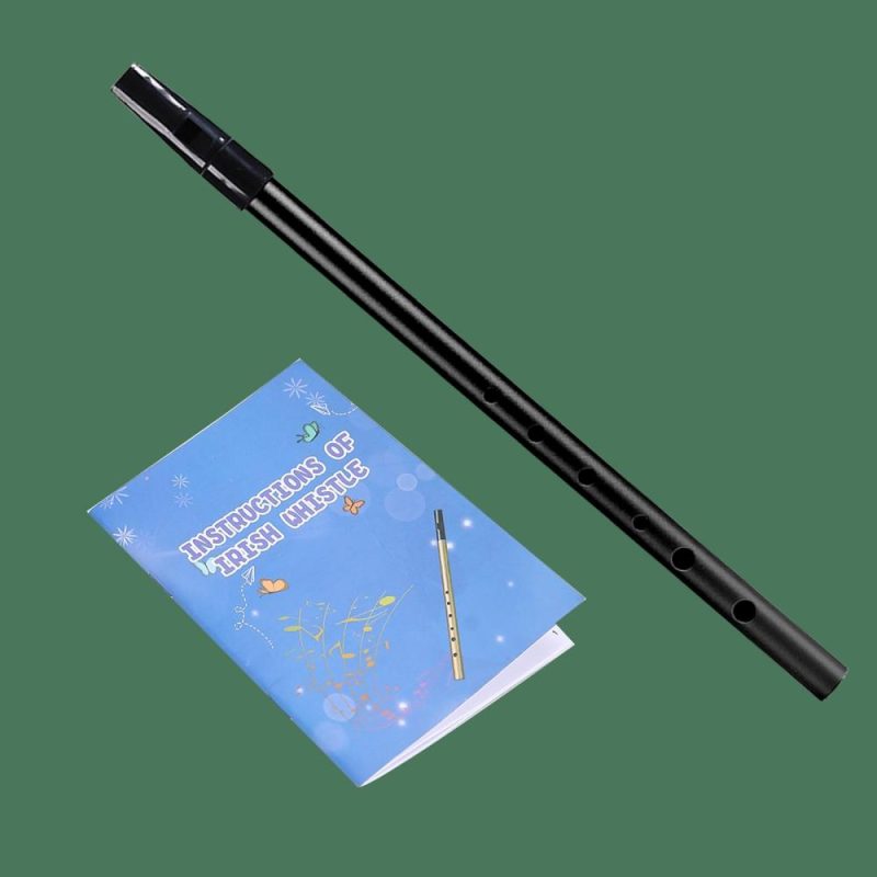 Woodwinds |   Irish Whistle C Key 6-hole Key of C 6 Holes Flute Penny Whistle Tin Whistle Black Musical Instruments Black