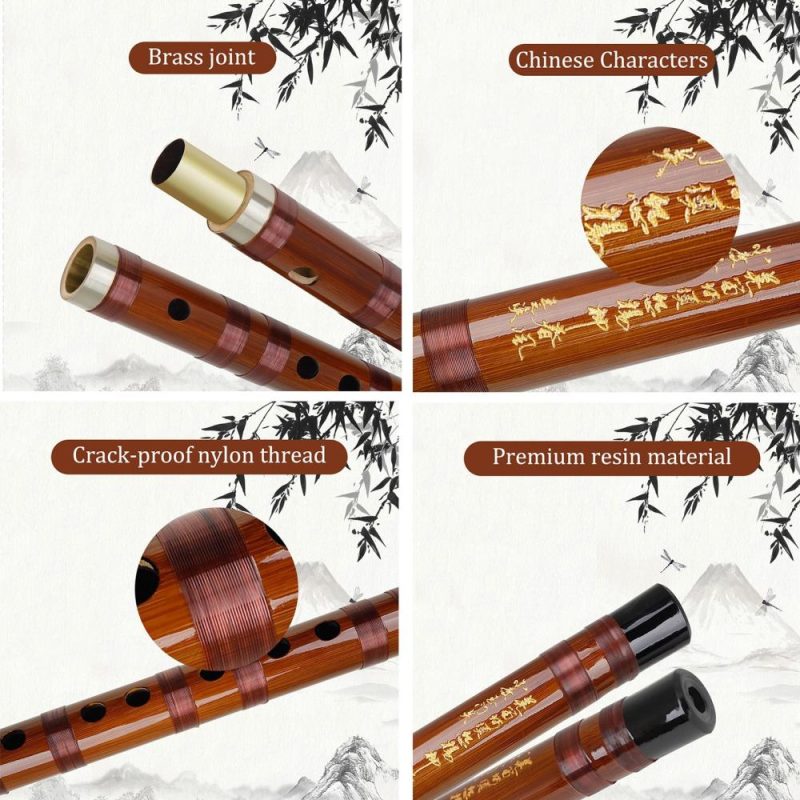 Woodwinds |   Key of C Flute Bitter Bamboo Dizi Traditional Chinese Handmade Woodwind Instrument Musical Instruments Woodwinds