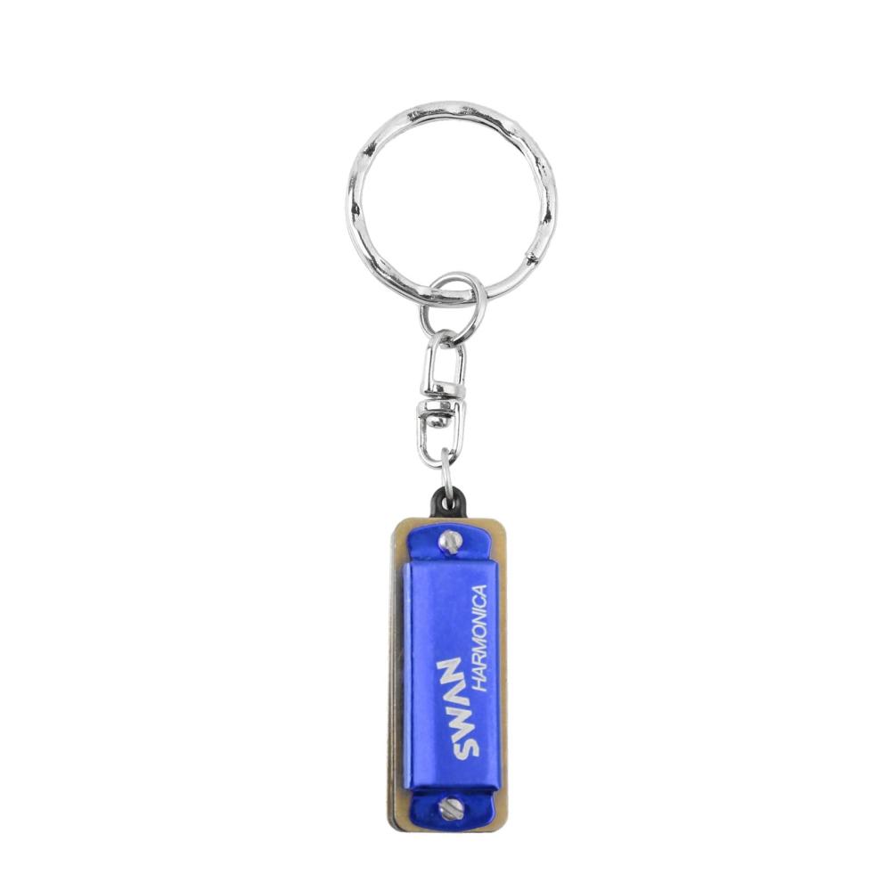 Woodwinds |   Keychain Harmonica 4 Holes 8 Tones Key of C Small Harmonica Hanging Decoration Mini Music Instrument for Beginners Students Blue Musical Instruments Blue