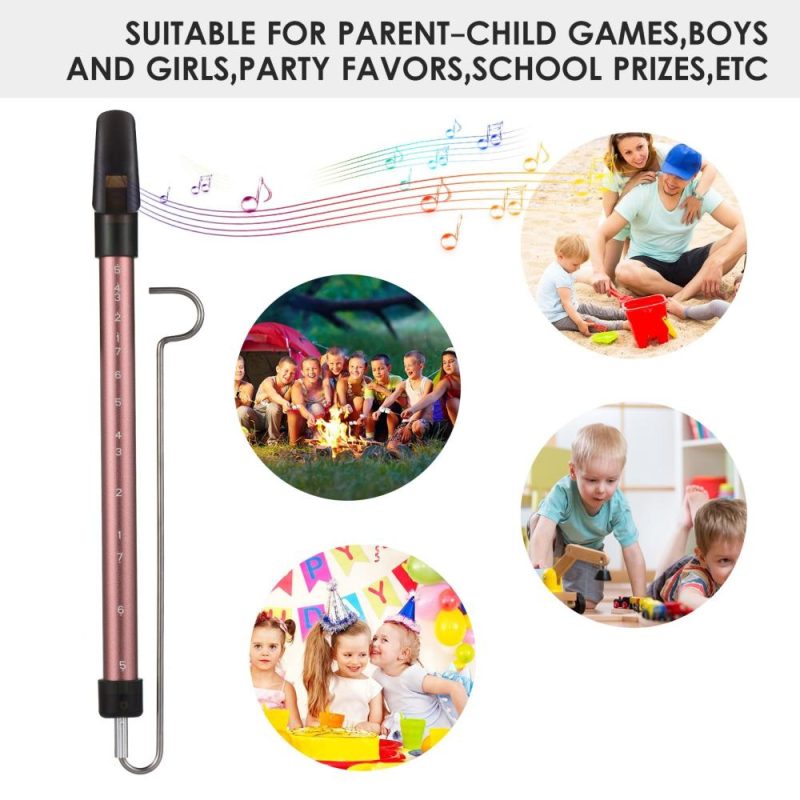 Woodwinds |   Metal Slide Whistle Scale Sliding Flute with Steel Sliding Rod Musical Instrument Toy for Children Kazoo Flute for Parent-Child Games Boys and Girls Party Favors School Prizes Pink Musical Instruments Pink